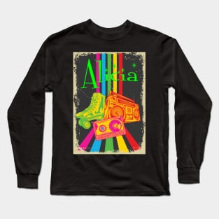 Alicia Vintage 80's Skates Boombox Long Sleeve T-Shirt